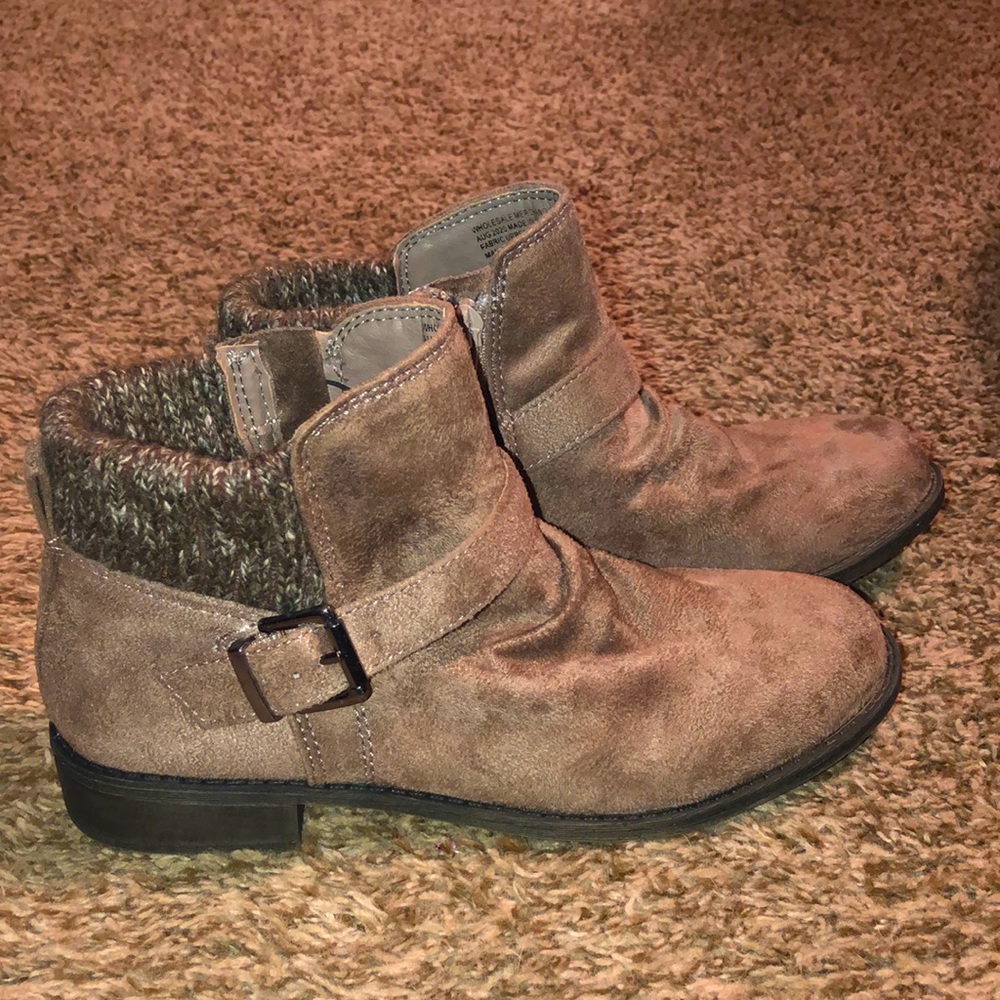 Suede booties NEVER WORN